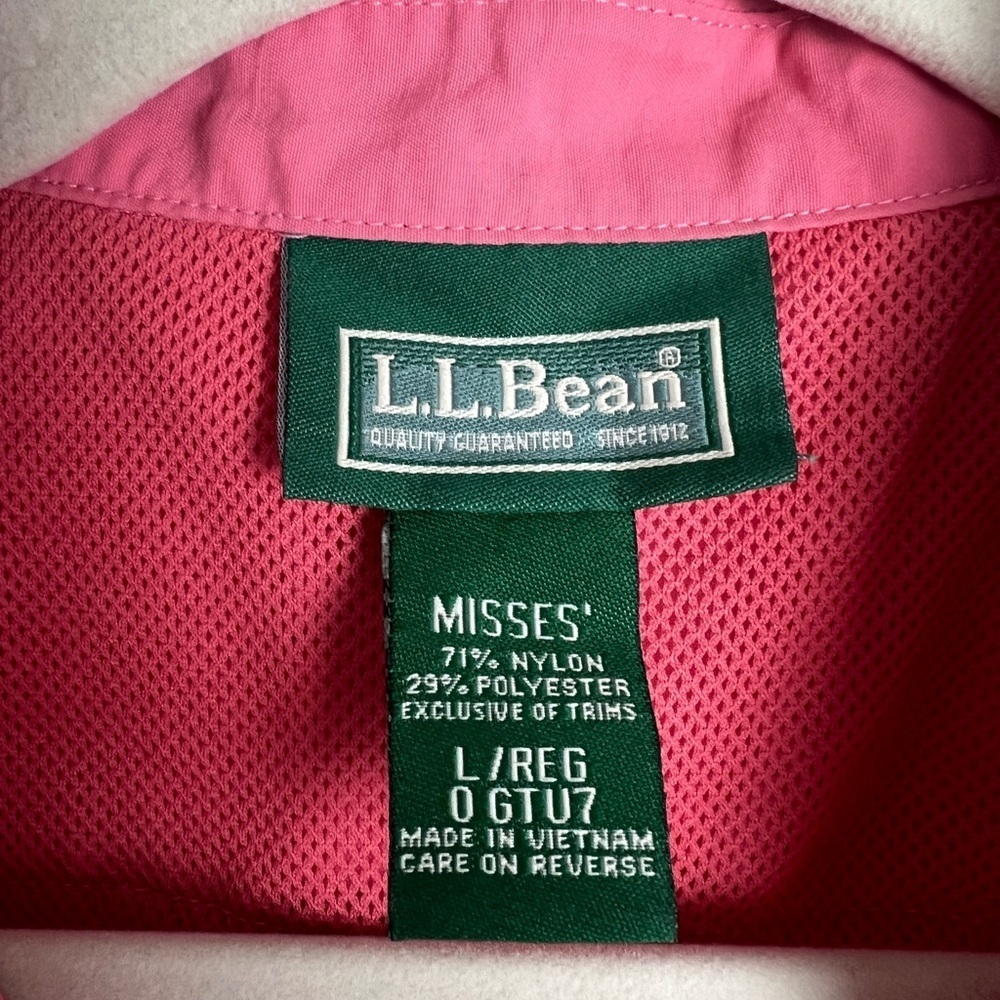 L.L. Bean Pink Nylon Blend UPF50 Pockets Drawstring Waist Cover Up Dress Sz L - Picture 7 of 8